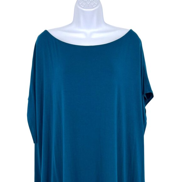 Universal Standard Wide Neck Short Sleeve Knee Length Dress Blue Size Large - Picture 2 of 12